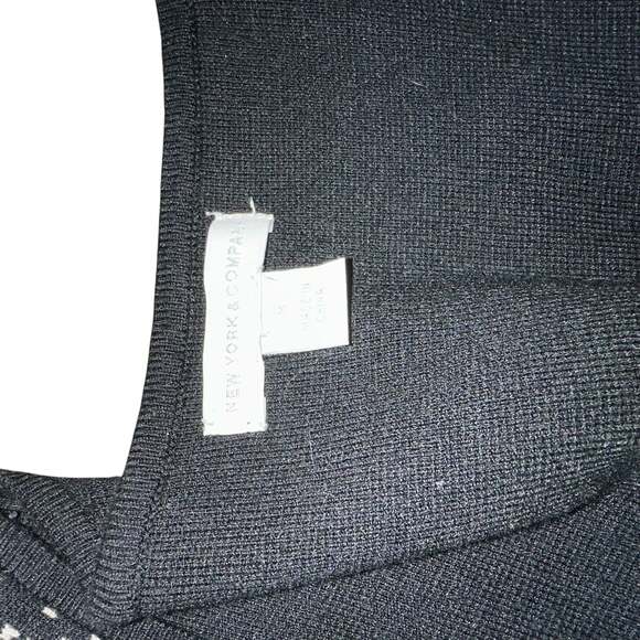 NY & Co  Black Knit Long Sleeve Peplum Whimsigoth Witchy Sweater - Picture 3 of 6